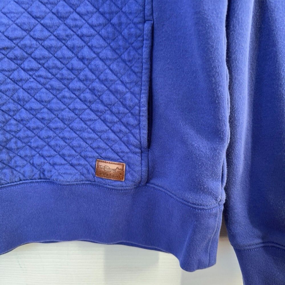 LL Bean Sweatshirt Womens XS Purple 1/4 Zip Pullover Quilted Kangaroo Pocket - Picture 2 of 10